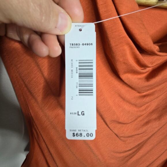 NWT Pendleton Women's Cowl Neck Sleeveless Blouse Deep Orange Size L - Picture 5 of 8